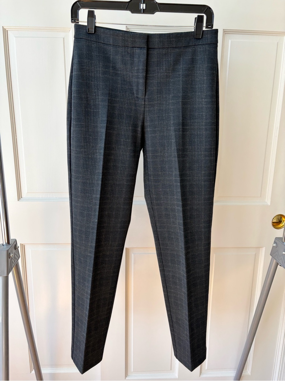 Kobi Halperin Lisa Check Knit Cigarette Pant in Navy Plaid